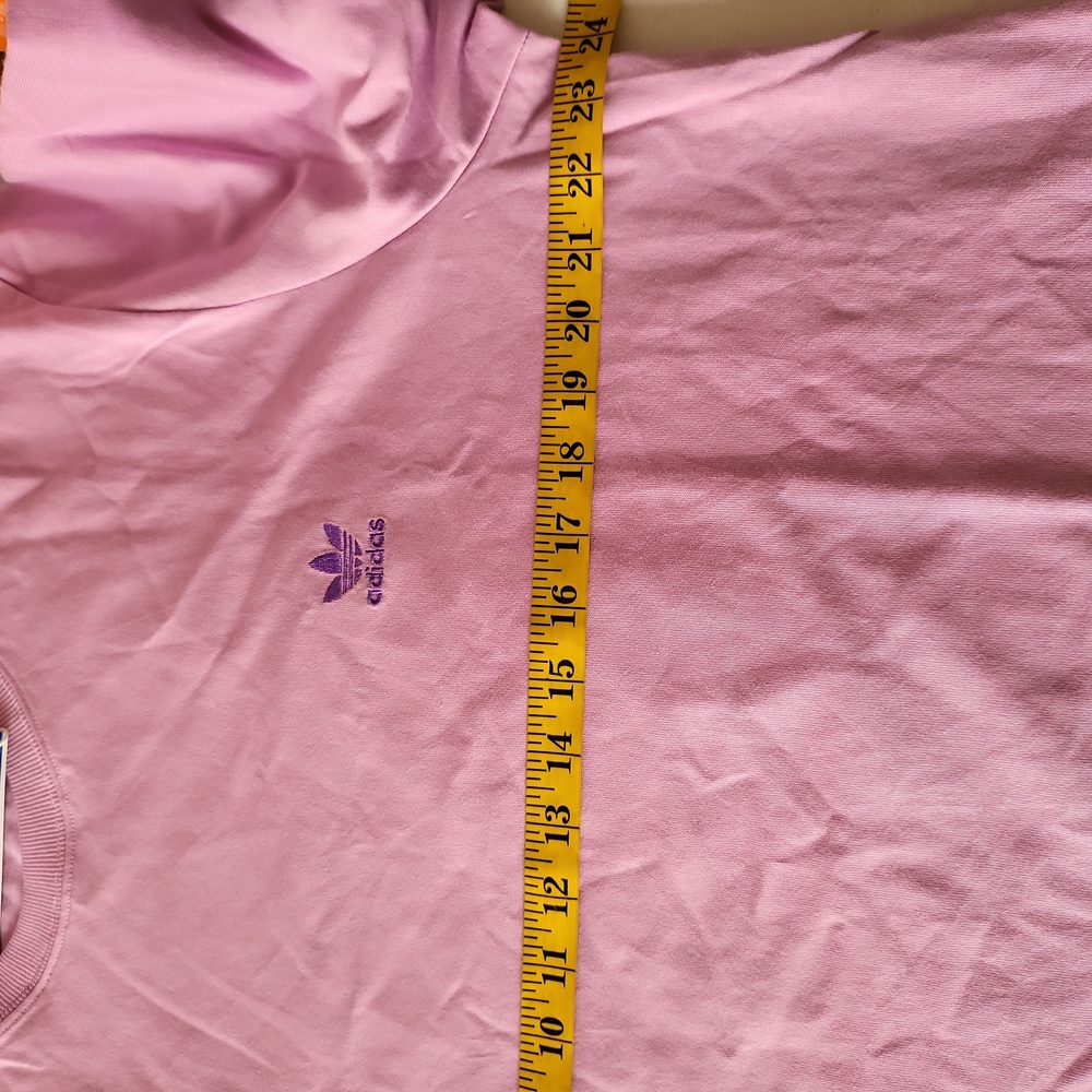 ADIDAS ORIGINALSCotton T-shirt Dress In Bliss Lilac sz-XL  nwt pit 23.5 47 Bust) - Picture 8 of 9